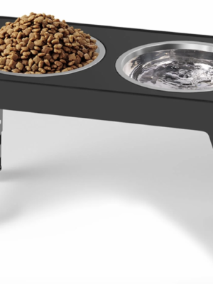 Elevated Dog Bowls with 2 Thick 1.22L/42oz Stainless Steel Dog Food Bowls, 5 Heights Adjustable Raised Dog Bowl for Large Medium Small Dogs, Puppy and Cats